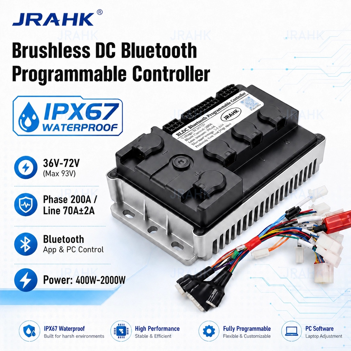 Контроллер двигателя JRAHK 36В – обзор и цена Kelly Kls7230S Controller